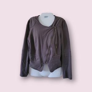 Yest | EUC Cute Gray Moto-Style Long Sleeve Asymmetric Jacket (SIZE 6)